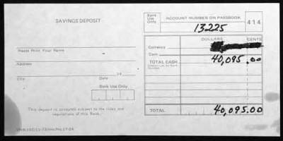 Deposit slip covered by magic marker